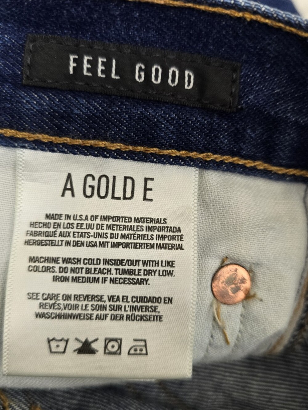 AGOLDE Feel Good Jamie High Rise Straight Leg Denim Blue Jeans Womenโs 28 Blue - Picture 5 of 6